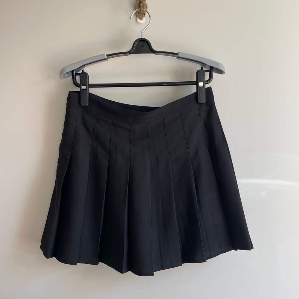 Black Pleated Mini Skirt